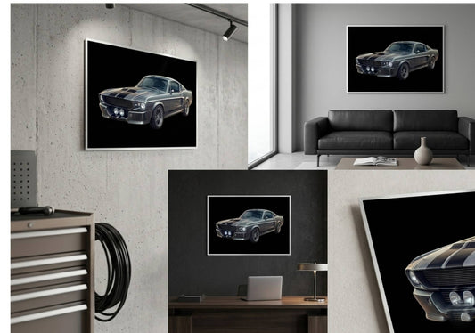 Tableau en aluminium MUSTANG SHELBY GT 500 1967  "ELEANOR" LIVRAISON INCLUSE