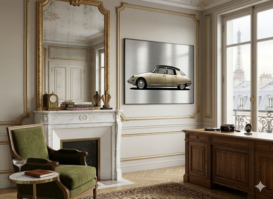 Tableau Citroën DS Blanche – Impression sur Aluminium LIVRAISON INCLUSE